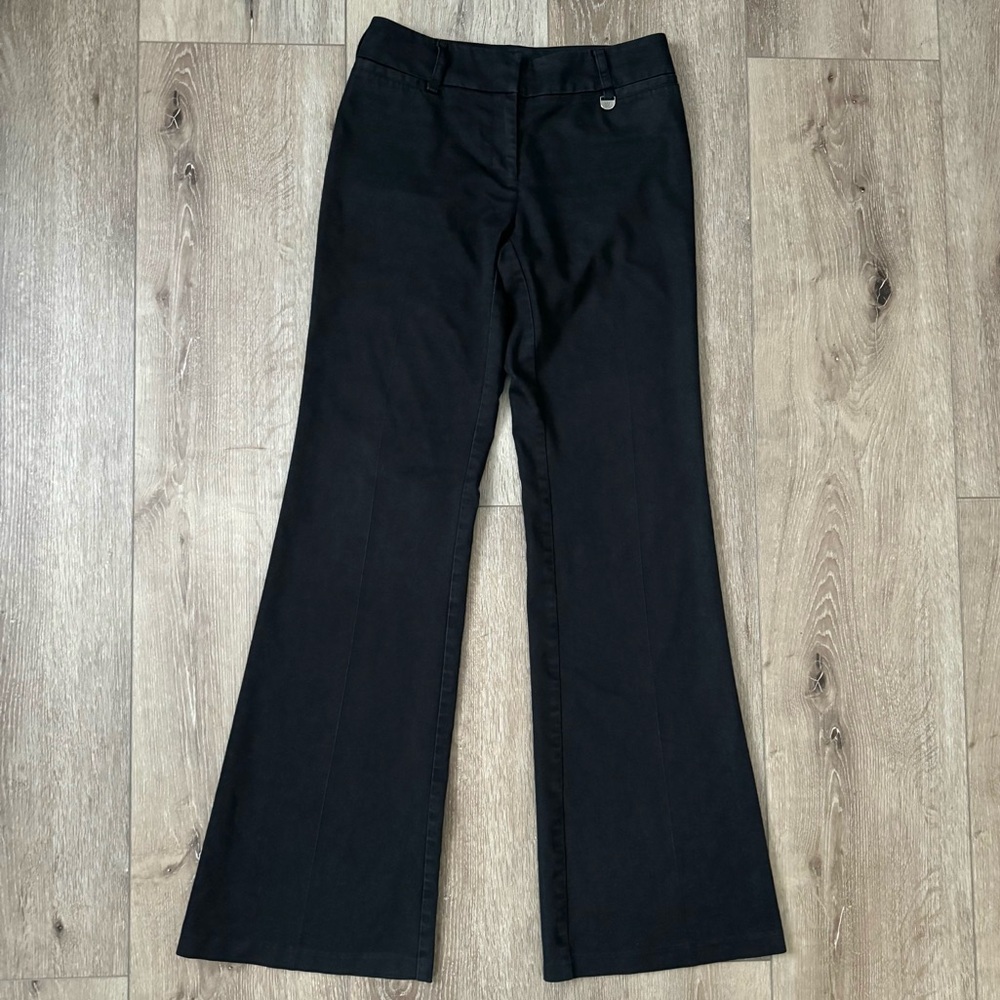 NEW YORK & CO Stretch Bootcut Black Pants Size 0 Tall Cotton Blend